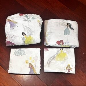 Pottery Barn Kids Princess Bedding Sheets - White and Yellow